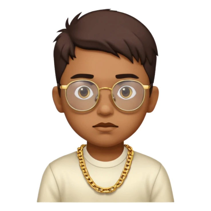 An Indian boy with cool glasses and a gold chain reckless  sticker