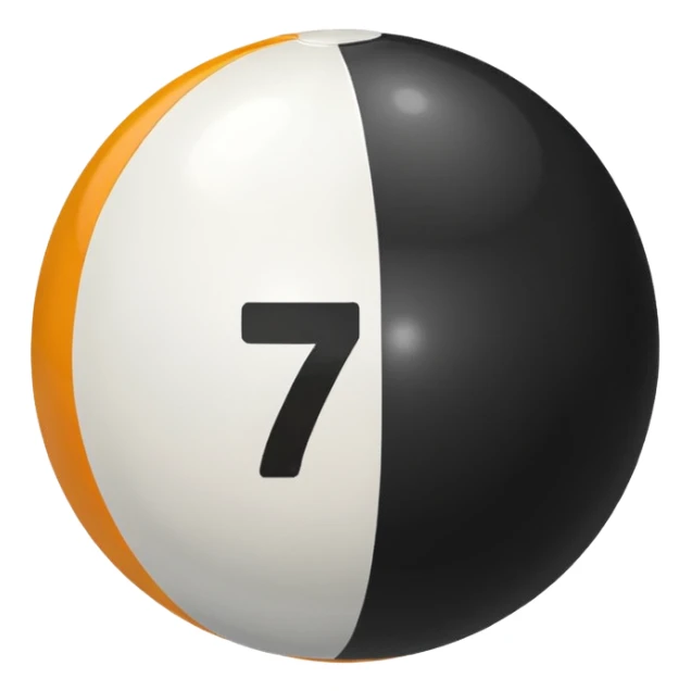 Pool table back ball with the number 7 only one number on the ball sticker