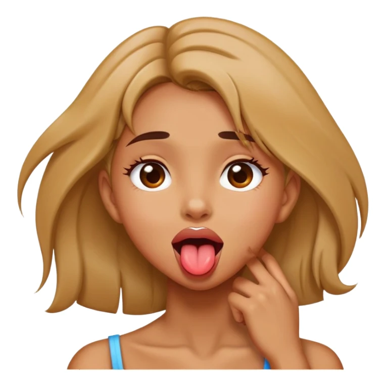 Girl grabbing her neck with tounge out sticker