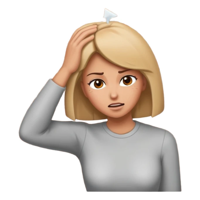 A woman hitting her head on a wall sticker