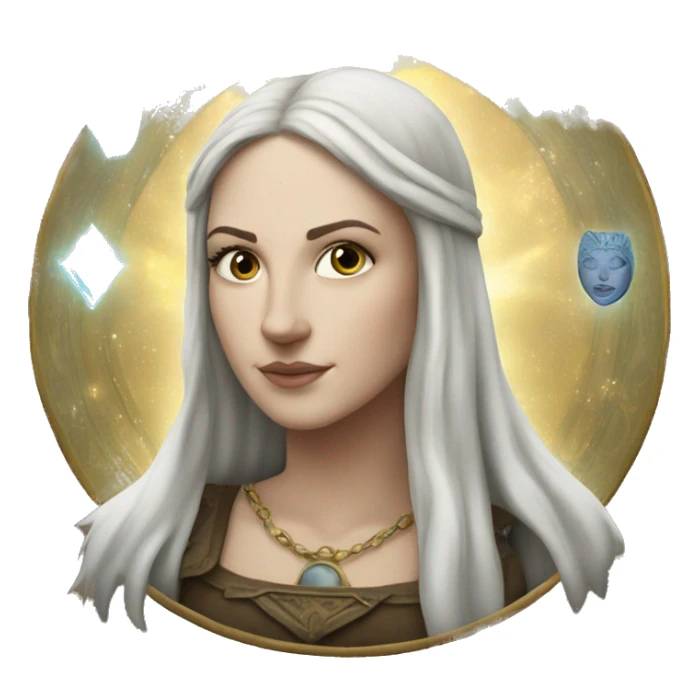 white girl and tarot card with corwn on had sticker