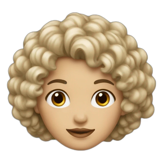 femme avec cheveux bouclé peau beige foncé sticker
