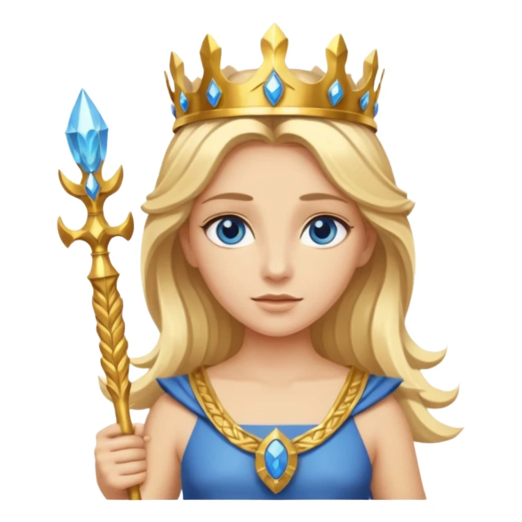 Deesse grecque blonde cheveux mi longs. Yeux bleus. Une couronne de laurier d'or dans les cheveux et septre sticker