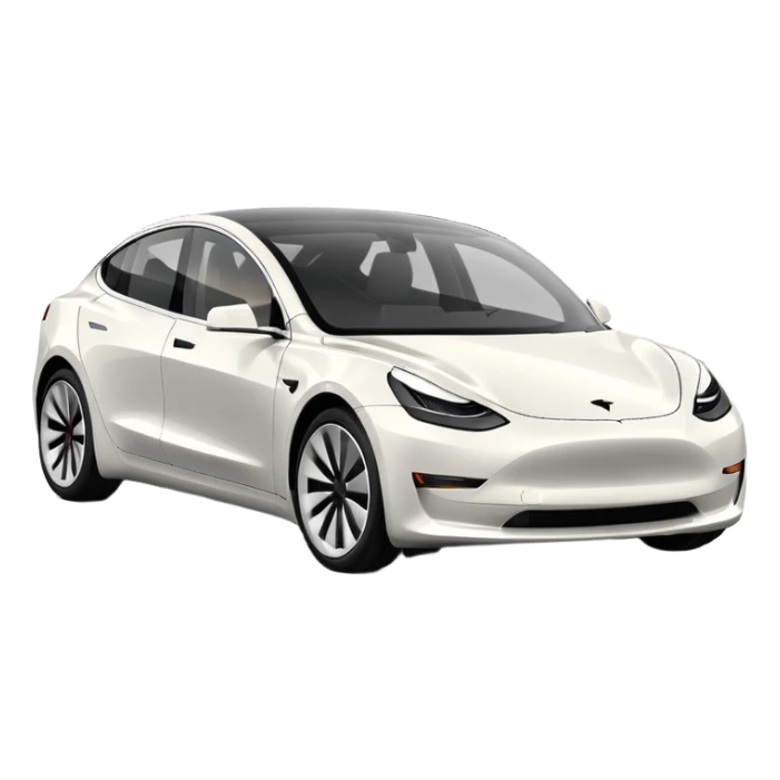 Tesla model 3 white. Icon. In a hurry. No wings  sticker