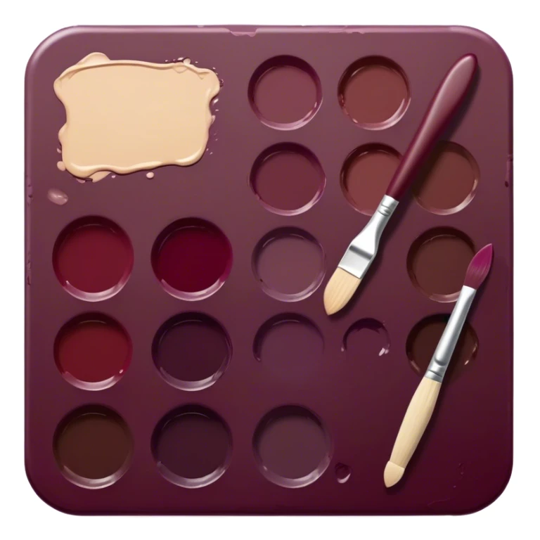 dark burgundy Paint palette realistic sticker