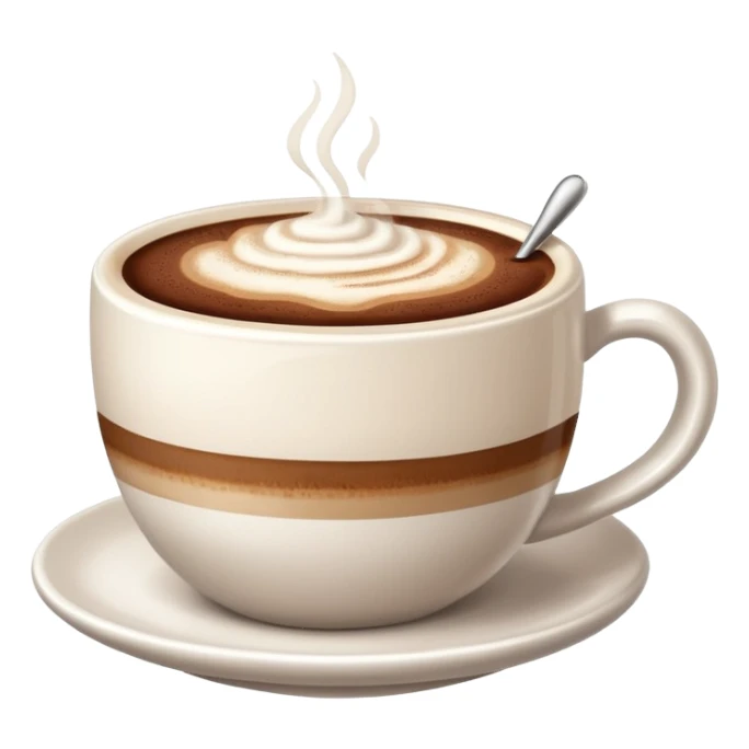 Cappuccino with frothy milk and a sprinkle of cocoa on top sticker