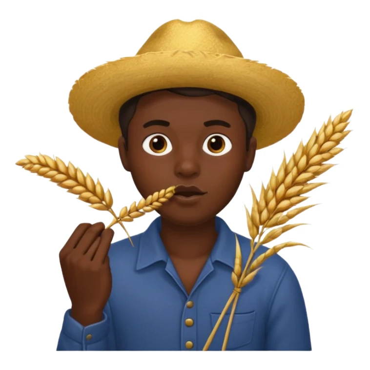 Campechano con una ramita de trigo en la boca sticker