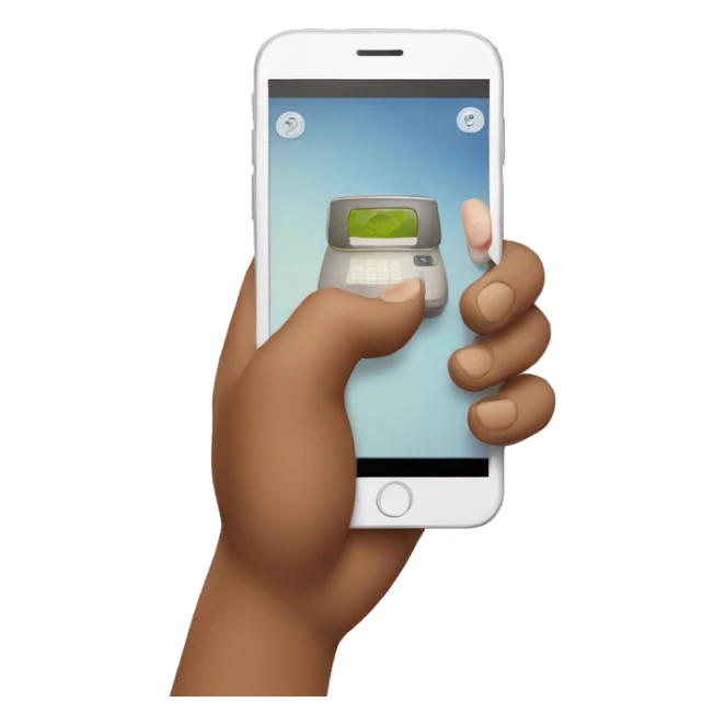 a hand holding a phone taking a picture sticker