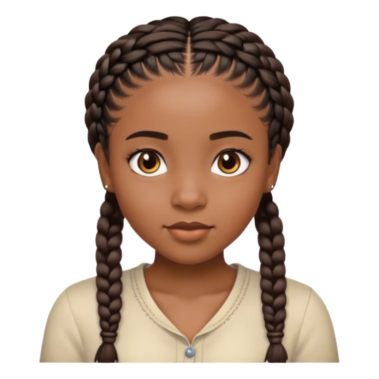 
black girl with braids in short hair sticker