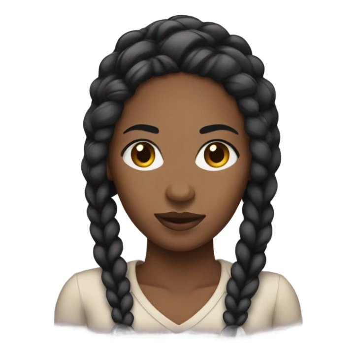 black woman with long braids and long lashes sticker