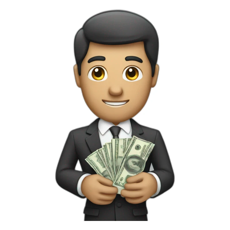 money in hand of business man sticker