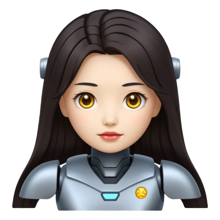 chinese babe ai robot long dark hair emoji warrior sticker