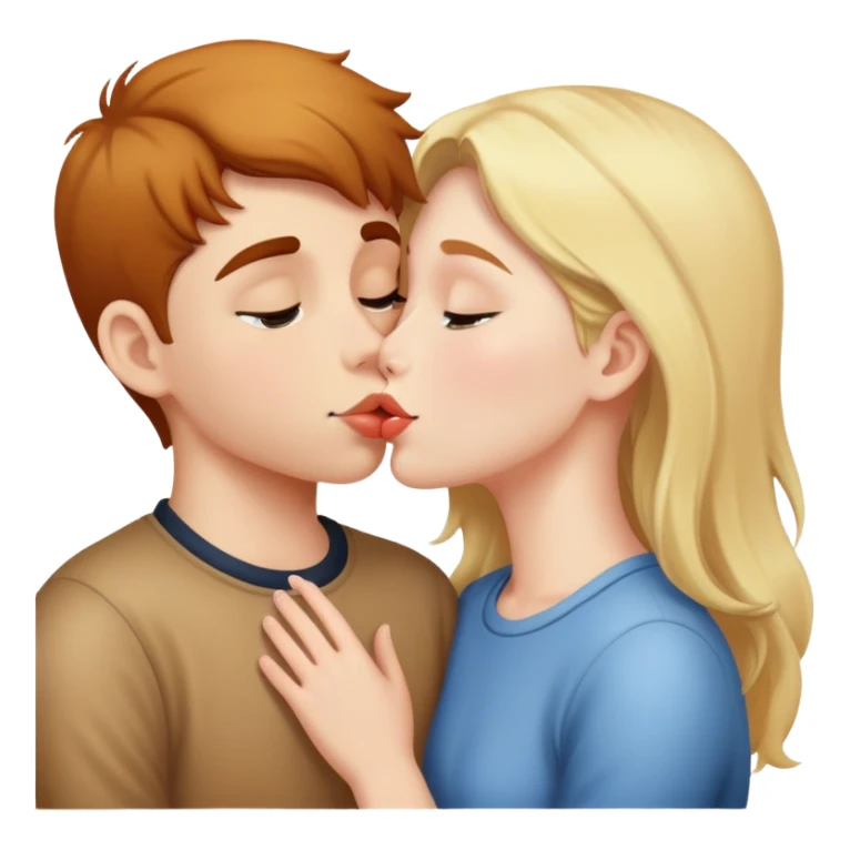 Girl is kissing a boy sticker