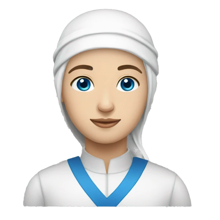 russian muslim with blue eyes and white skin in scullcap sticker