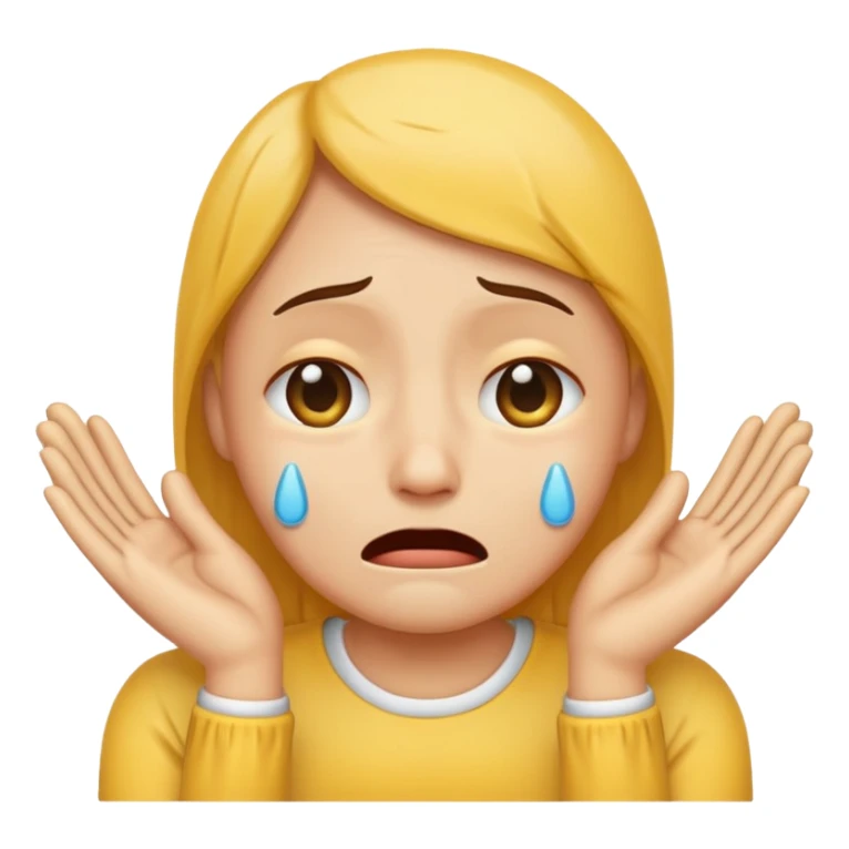 crying emoji with hands to the sides  sticker
