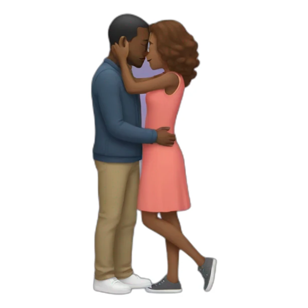 black Man kissing woman  sticker