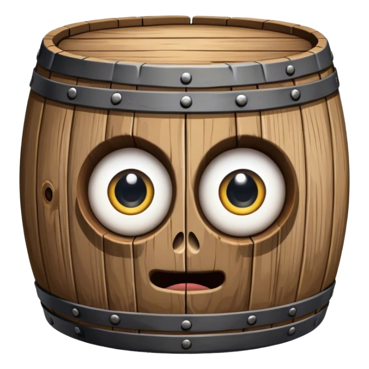Wooden barrel with eyes  sticker