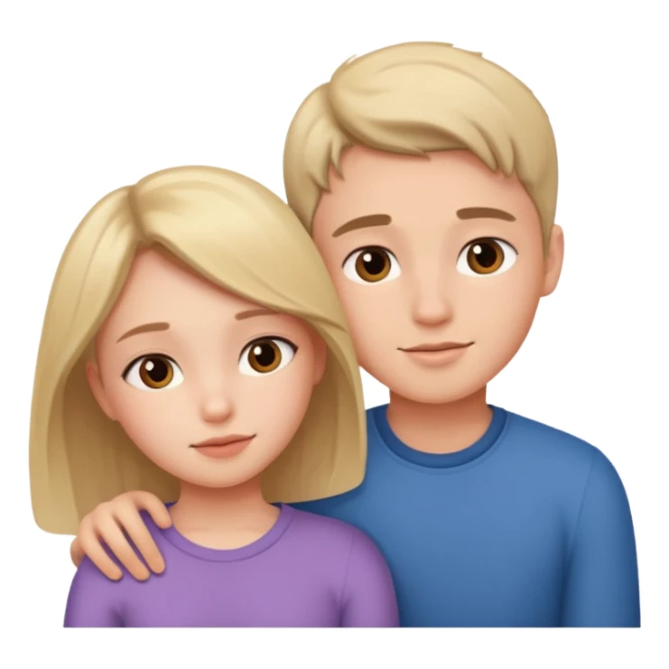 Boy and girl together close relationship cute Laying down sticker