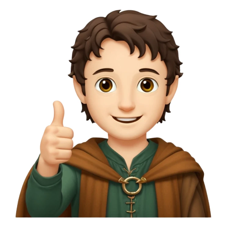 Frodo from lord of the ring doing a thumb up sticker
