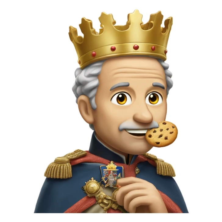 The king of England, eating a very dry cookie sticker
