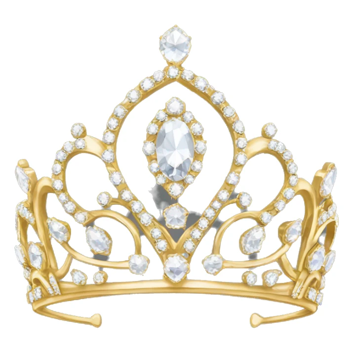 dainty british diamond tiara gold sticker