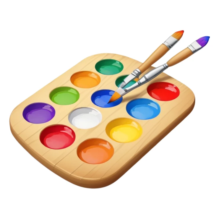 art palette with paintbrush sticker