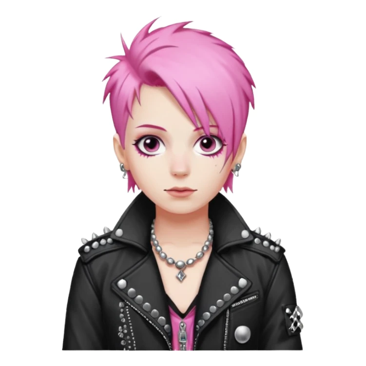 Punk mozart, pink hair sticker