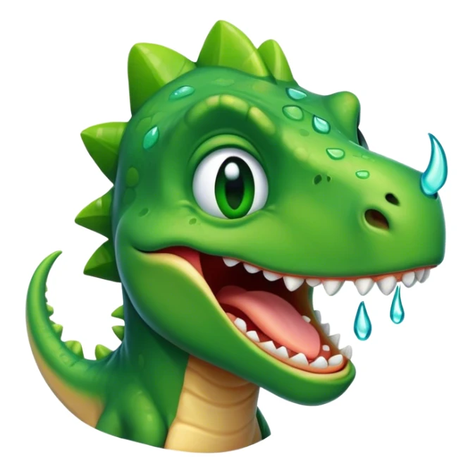 face of a dinosaur laughing with tears sticker