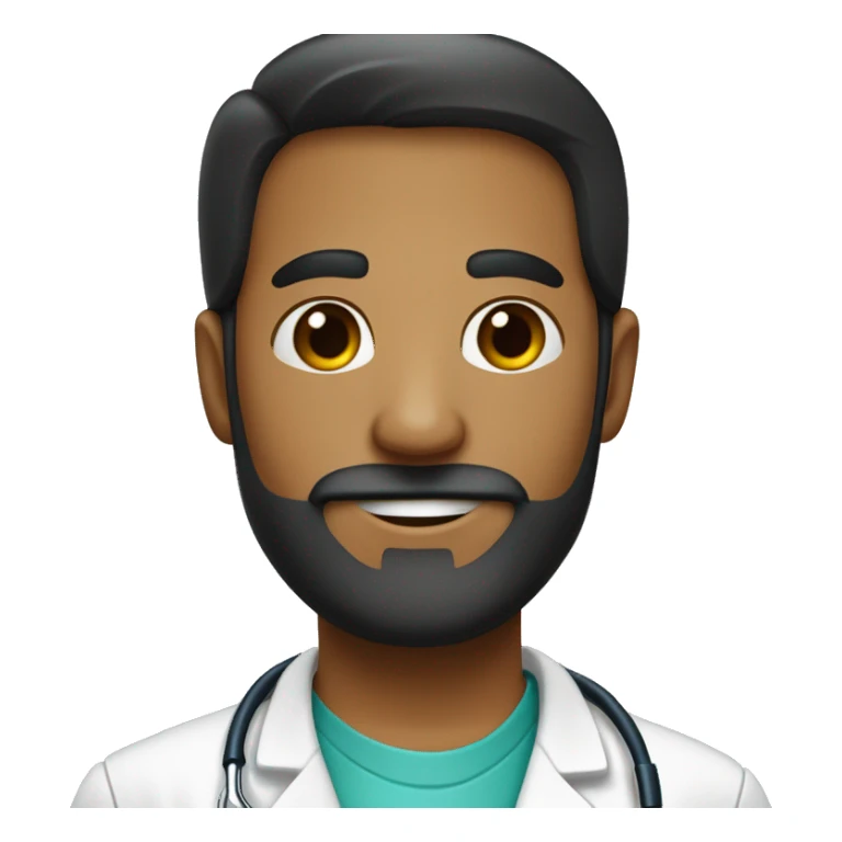 médico 29 anos com barba preta com estetoscopio no pescoço sticker