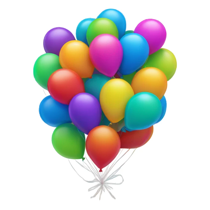 A group of rainbow colored balloons sticker