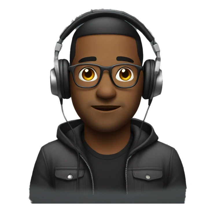 producer with headphones sticker