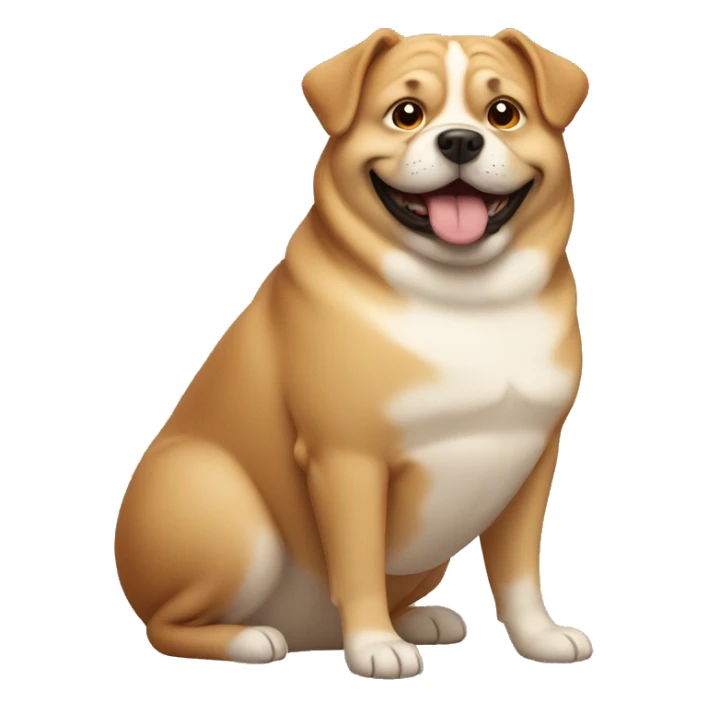 Fat male dog sticker