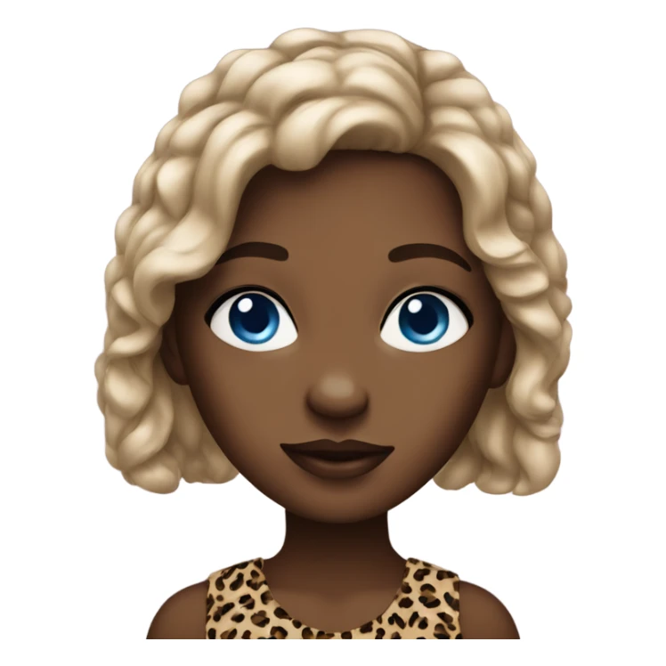 realistic girl with leopard print blue eyes  sticker