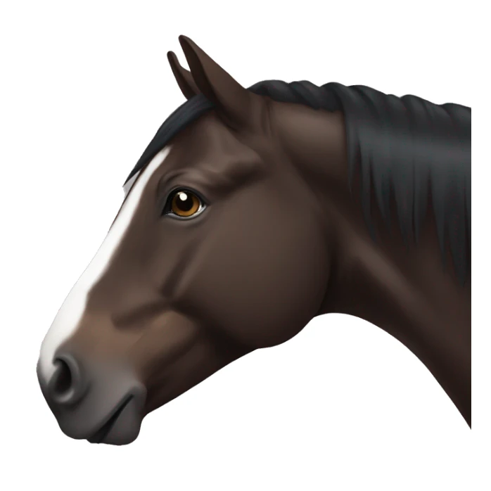 Dark Brown horse with dark brown mane and small white marking on head sticker