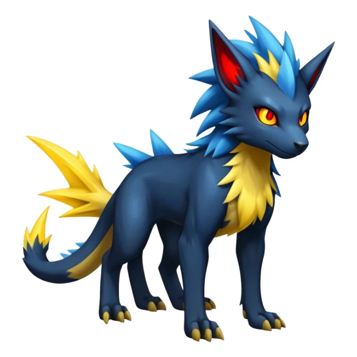 Manectric-Luxray-Draco-Fakémon-hybrid-creature (full body), 4 legs sticker