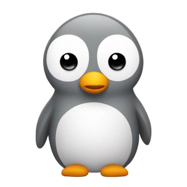 Pingouin gris et blanc avec un tout petit becs  sticker