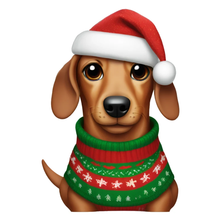 Sausage dog wearing a Christmas jumper  sticker