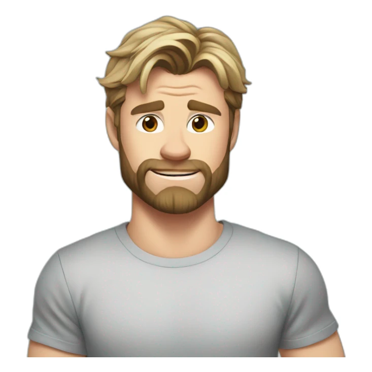 chris-hemsworth cartoon wearing tee sticker
