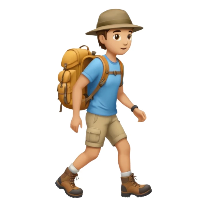 person hiking with backpack, outdoors, trekking sticker
