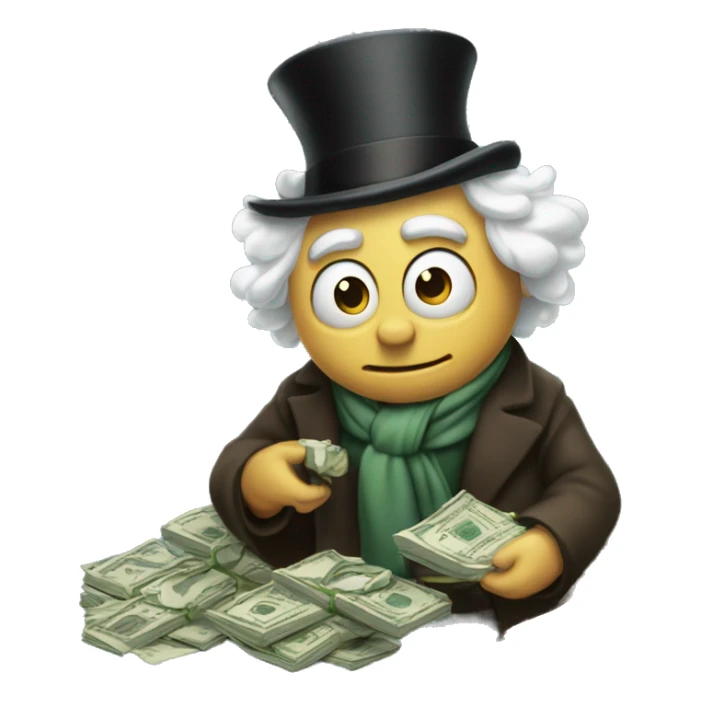 Scrooge mcduff with pile of money sticker