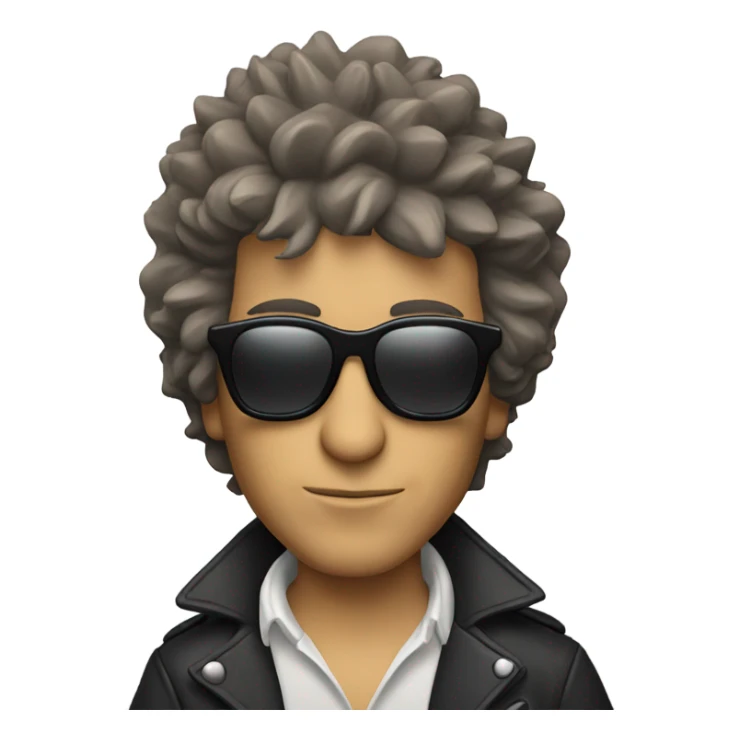 bob dylan with sunglases and guitar sticker