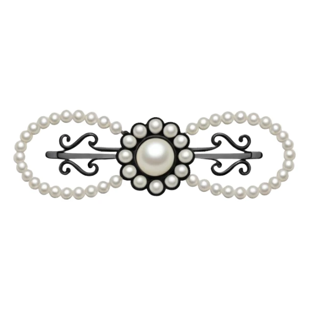 hair clip with pearls sticker