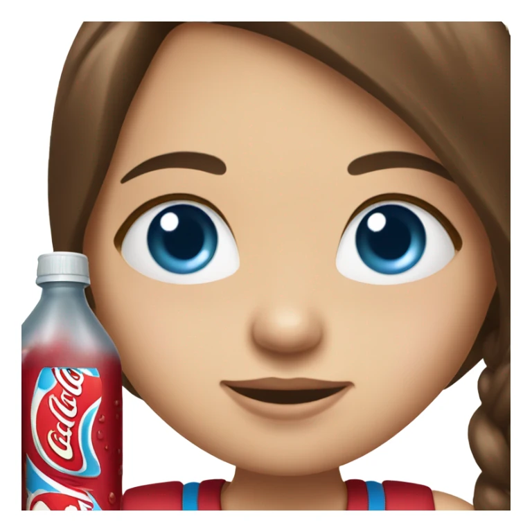 Drinking dr pepper cherry flavoured Brown hair girl blue eyes sticker