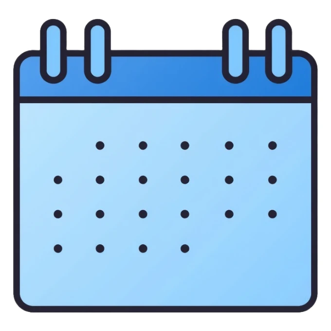 calendar in pastel blue color sticker