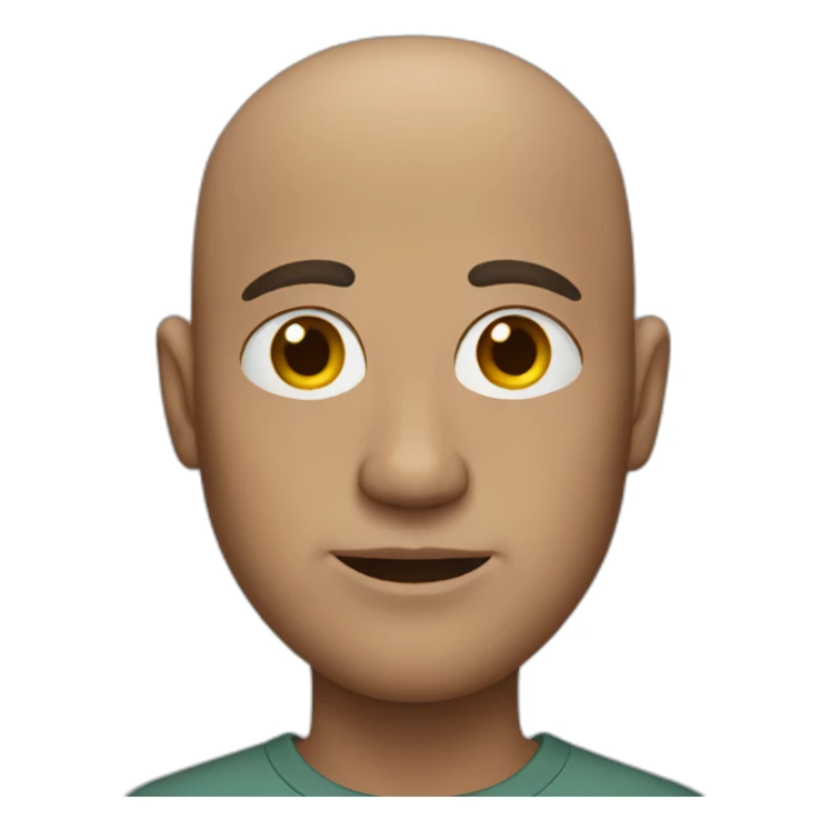 bald man with freckles on his face sticker