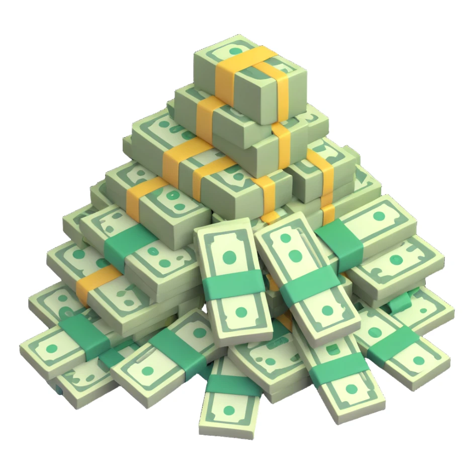 pile of cash sticker