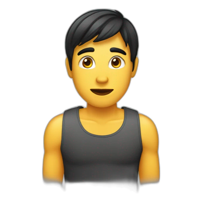 noob met zwart haar sticker