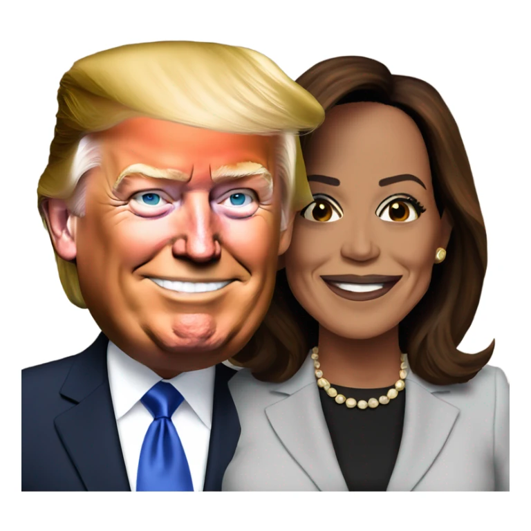 Donald trump with Kamala Harris  sticker