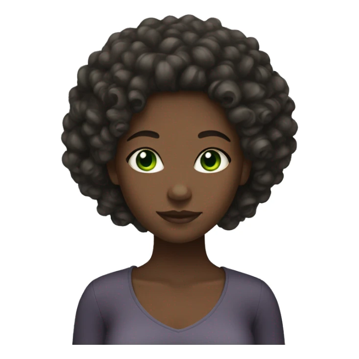black girl with curly hair and green eyes  sticker