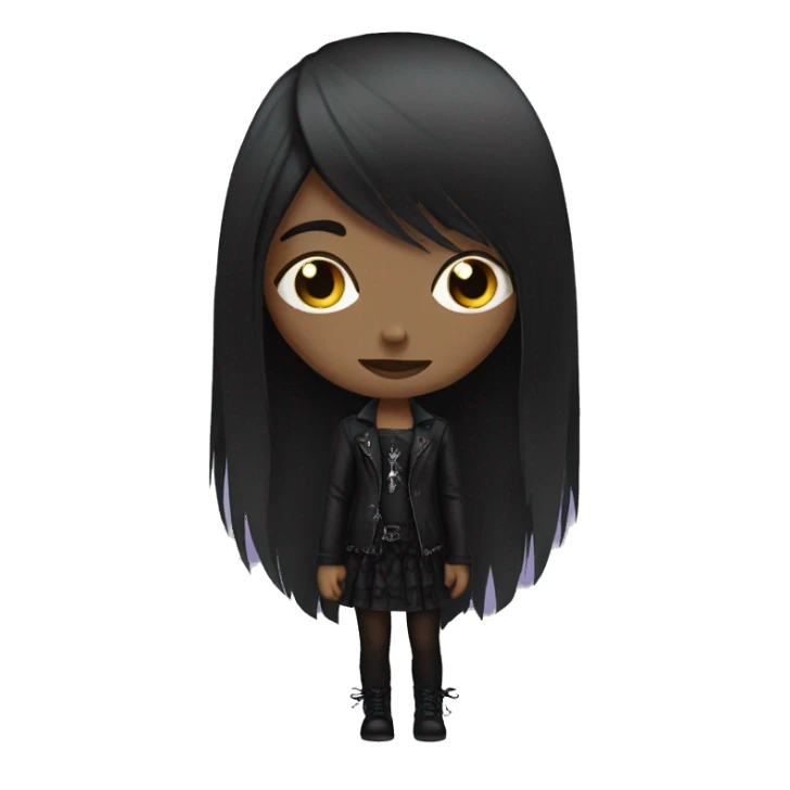 goth girl long hair sticker